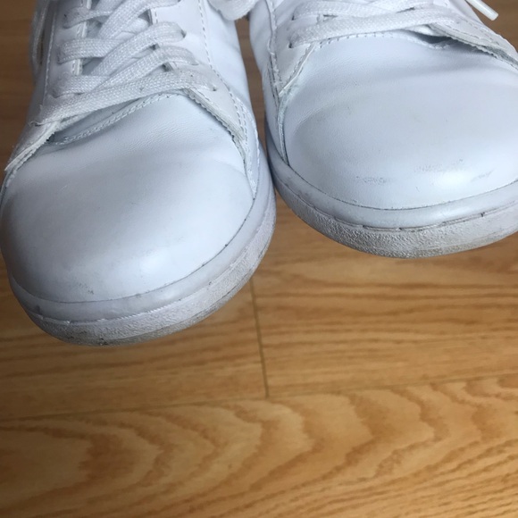 Men’s Lacoste White Leather Sneakers Sz 8 - Picture 6 of 12